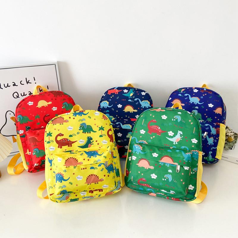 Adorable Cartoon Dinosaur Children's Backpack Soft Nylon Material Perfect For Kids