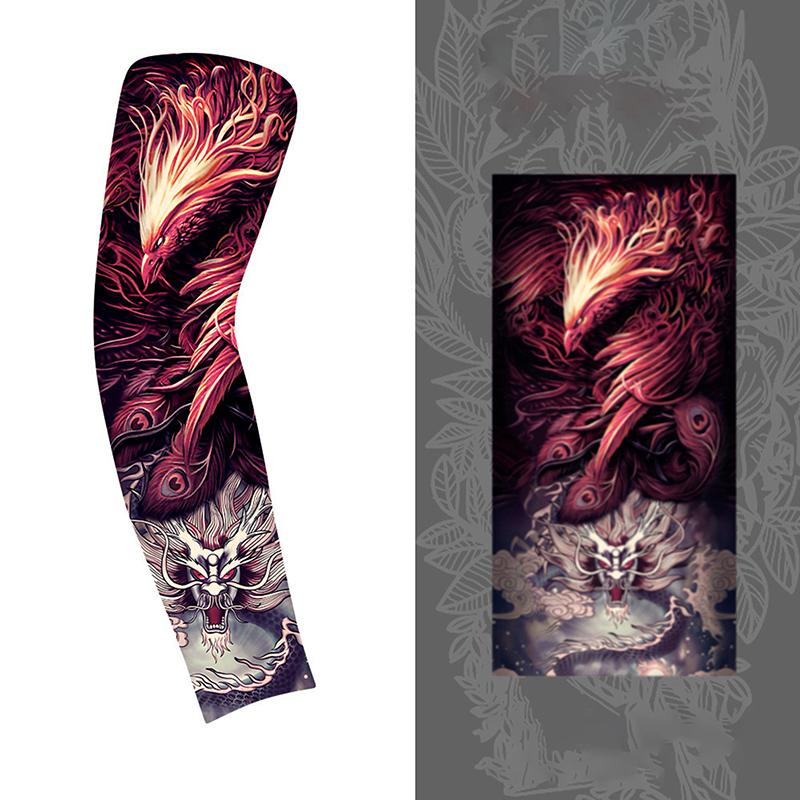 1Pc Arm Covers Flower Cooling Arm Tattoo Sleeve Uv Protection Cycling Gloves Unisex Sunscreen Sleeve Sunscreen Arm Warmers