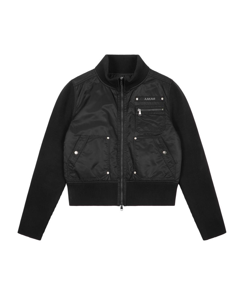 Aakam Knitted Nylon Jacket (Black)