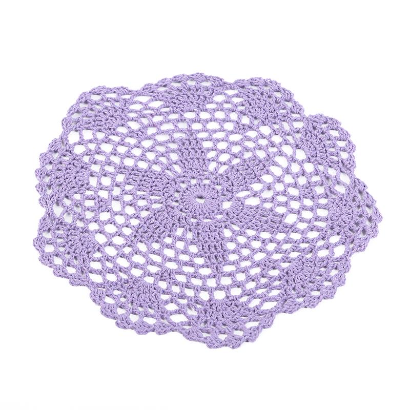 Crochet Doilies Handmade Round Cotton Lace Table Placemats Knitted Tablecloth for Home Kitchen Dining Room Wedding Party Decoration