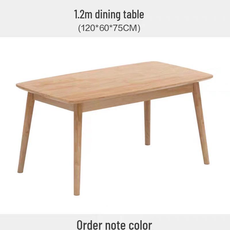 Nordic Oak Dining Table Set - Log Style for Home, Small Apartment, Restaurant, or Homestay. Square Solid Wood Table with Chairs.