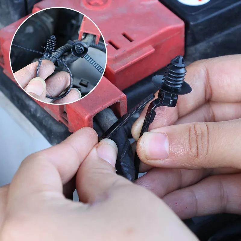 Nylon Car Cable Ties Threaded Head Automotive Wire Management Straps Self Locking Fasteners Universal Vehicle Organizer Quality