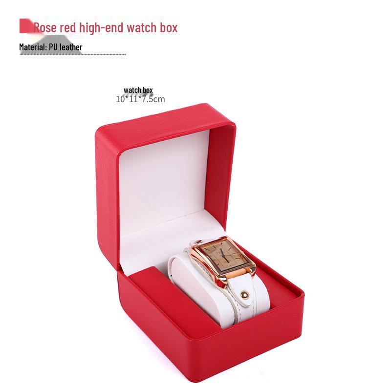 Frosted PU Flip-Top Watch and Jewelry Storage Box