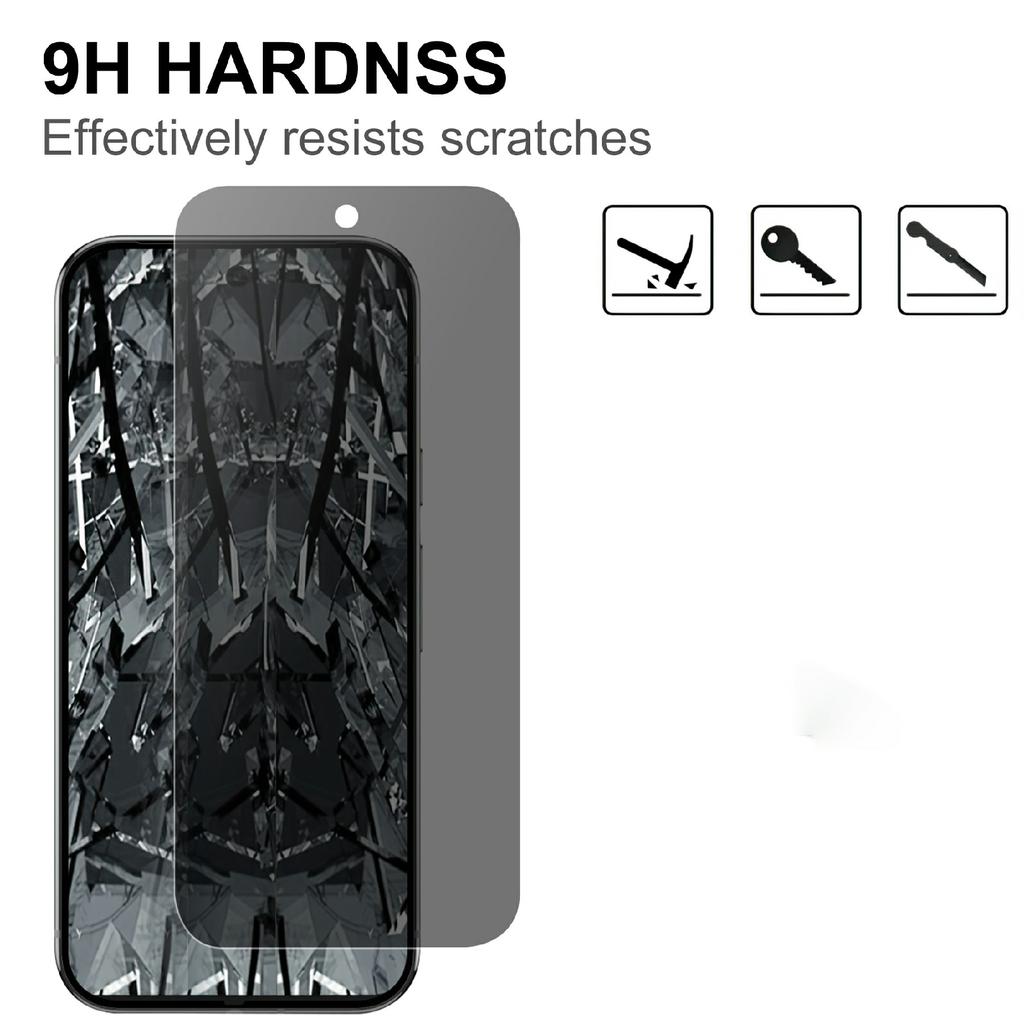 Pro Google Pixel 9 Pro/Pixel 9 Ochranné sklo 2.5D Zaoblená hrana Ochranná fólie proti špehování