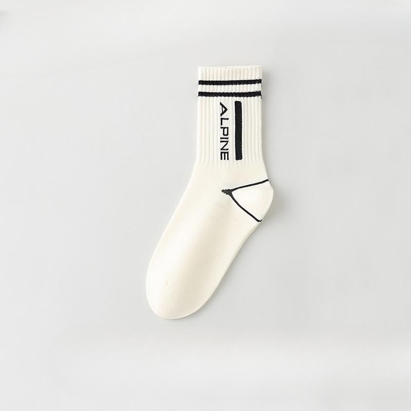 5 Pairs of Boys Spring Summer Trend Letters Deodorizing Running Sports Student Cotton Socks