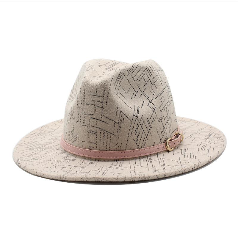 Ethnic Style Woolen Big-Brimmed Jazz Top Hat For Men And Women 9.5Cm Big-Edged Jazz Hat Church Hat