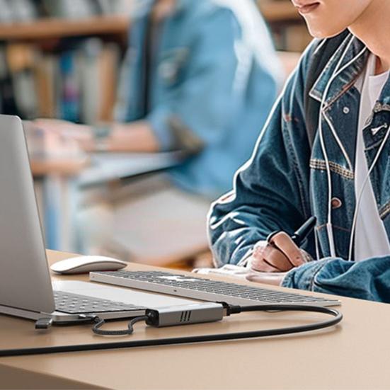 USB/Type-C to Ethernet Adapter 5000Mbps High Speed Dual Interface Universal Ethernet Adapter