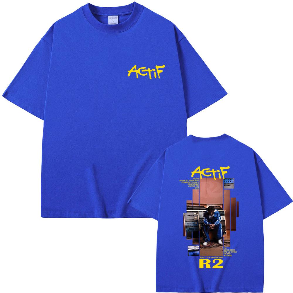 Hot Sale Rapper R2 Actif Album 2026 Tshirt Men Women Clothing Oversized Streetwear Male Fashion Vintage Short Sleeve T Shirts