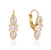 Oval Baguette Pear Mixed Cut CZ Drop Earrings Stainless Steel Gold Plated Geometric Huggie Earrings for Women Gift