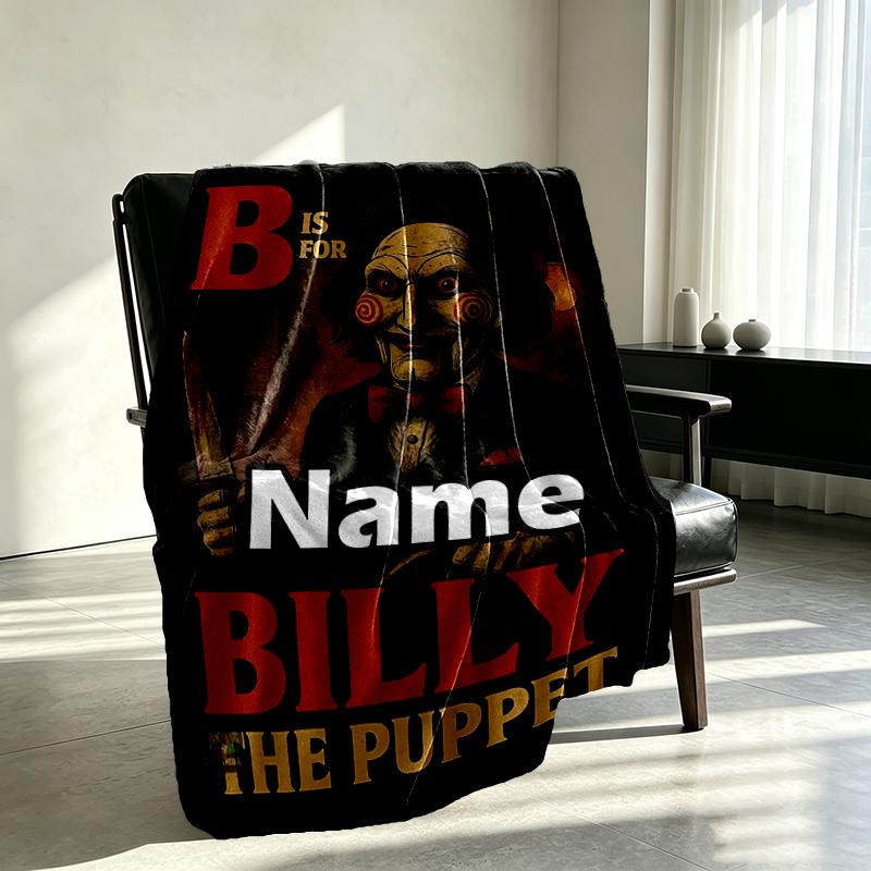 Custom Name Personalized Bride of Chucky Print Blanket, Home Decor, Bedroom, Sofa, Camping, Couch, Gifts for Birthday Christmas