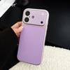 Funda de Cuero para Teléfono con Ventana Grande para iPhone 17 16 15 14 13 Pro Max Protección de Lente Mate Antigolpes Cubierta Trasera con Recubrimiento