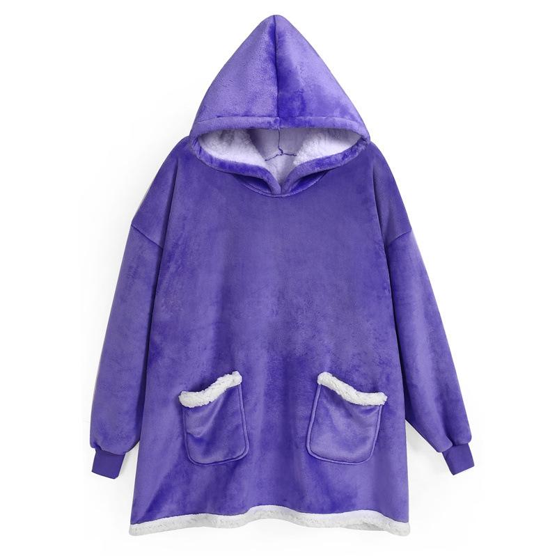 Wearable Blanket Hoodie for Men Oversized Hooded Blankets Sweatshirt Cozy Warm Fleece Blanket with Sleeves Adults Winter House Robes With Pocket