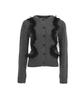 Bmuette Frill-Detailed Wool Knit Cardigan Gray
