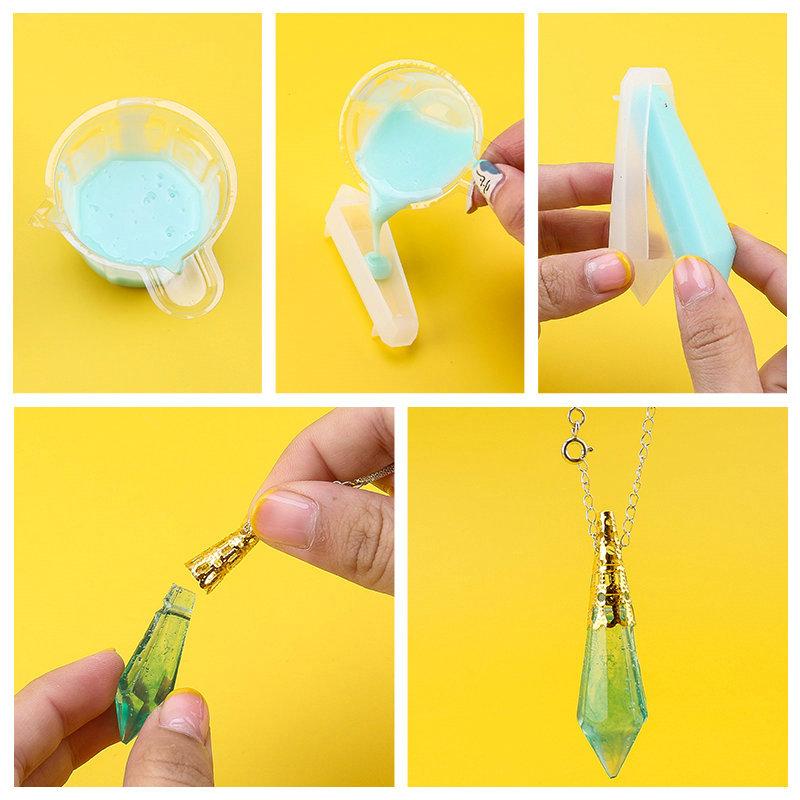 Silicone Casting Resin Jewelry Molds Set Epoxy Resin Tools Set Keychain Resin Molds for DIY Jewelry Pendants Craft Making