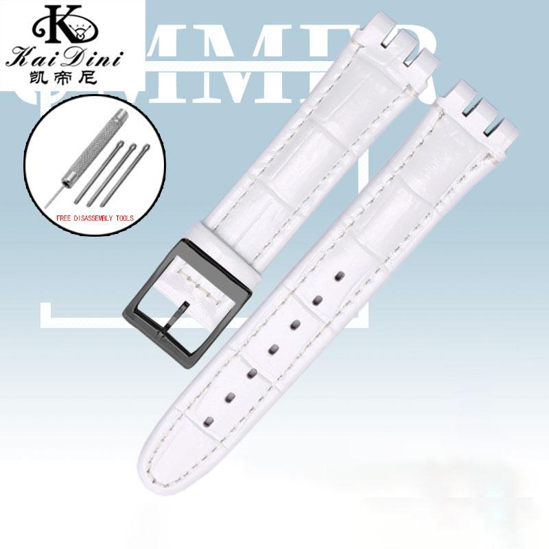 Cinturino per Orologio in Pelle di Mucca da 17 mm 19 mm per SWATCH Braccialetto Originale in Pelle di Mucca Uomo Donna Impermeabile Sportivo Cinturino di Ricambio