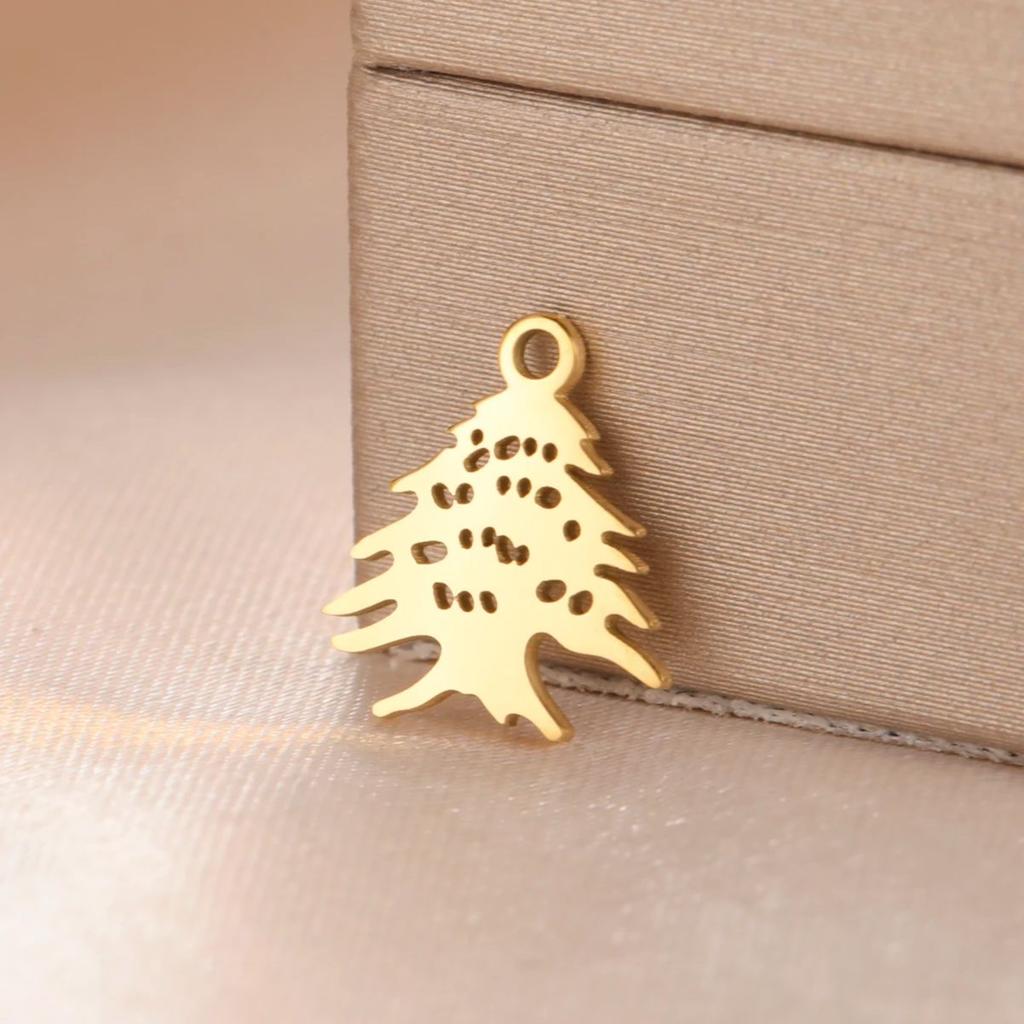 Teamer 5pcs/Lot Lebanon Cedar Stainless Steel Charms For Necklace Bracelet Earring Making Fashion Accessory Amulet Jewelry 2026
