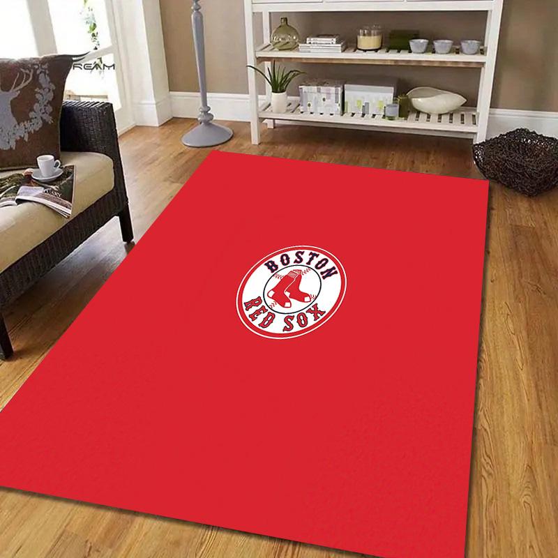 Boston Red Sox2 Flanellmuster Quadratischer Teppich, Läufer, Teppich für Wohnzimmer Schlafzimmer Sofa Spielzimmer Dekor, Rutschfeste Fußmatte