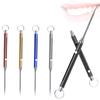 Portable EDC Retractable Toothpick High Strength Titanium Alloy Spring Push-pull Fruit Pick Gift Keychain Pendant Tooth Pick