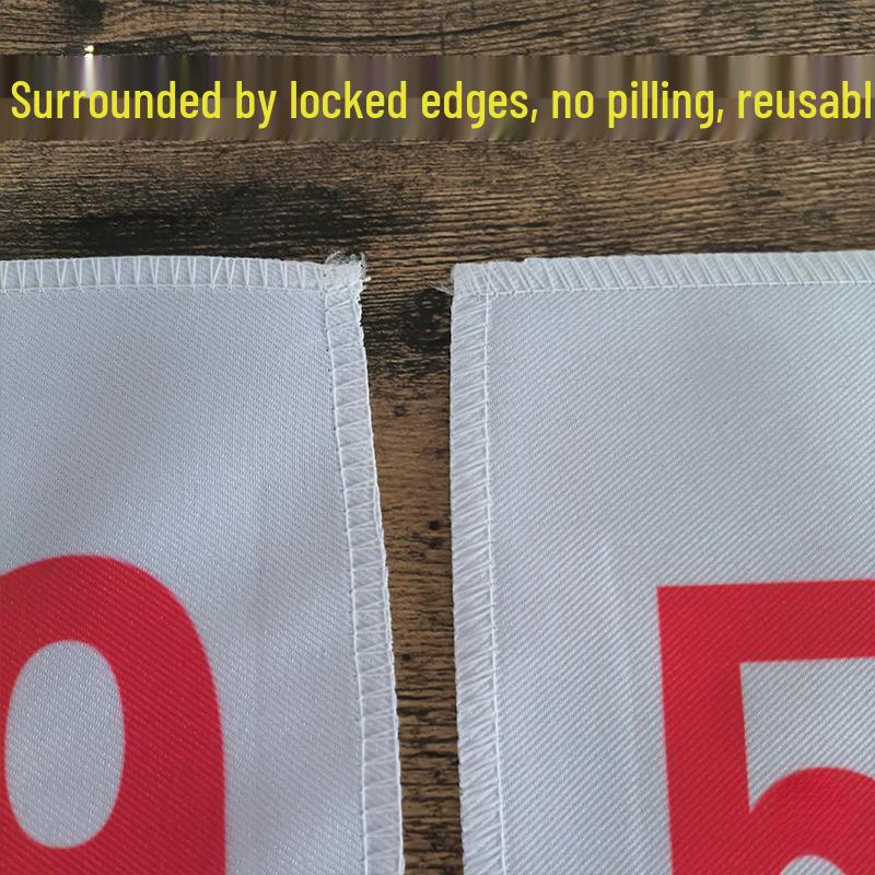 Red Running Marathon Race Bib with Black Number Plate