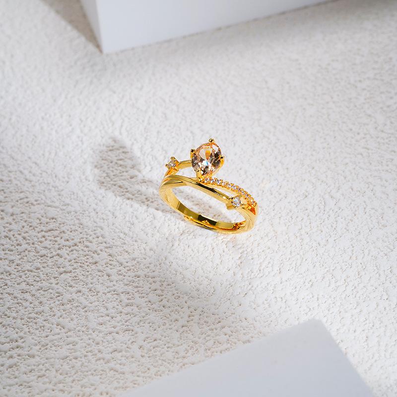 Universe Planet Trajectory Flash Diamond Ring Female Personality Princess Wind Cross Proposal To Give Girlfriend Gift