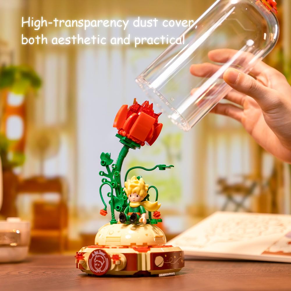 PANTASY The Little Prince Rose Flower Building Block Set - Rose Flower Model - DIY Assembly for Adults and Children - Bouquet - Home Decor Gift