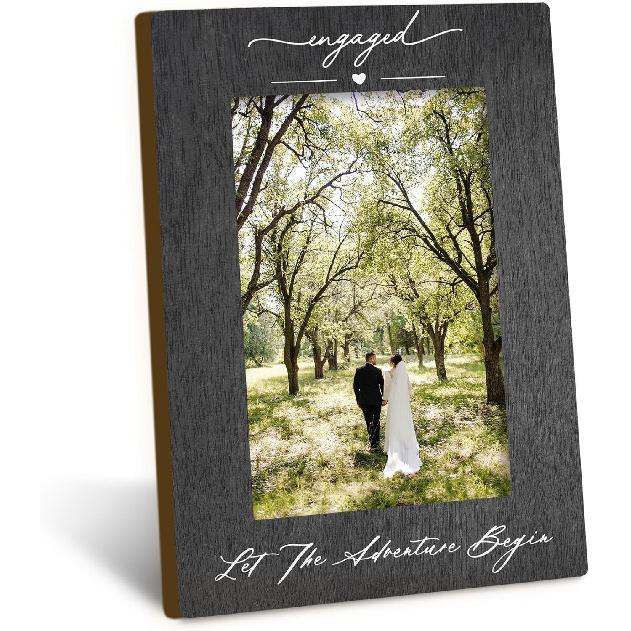 Engagement Couples Newlyweds Picture Frame 4x6, Engagement Gifts for Couples, Just Engaged Gift, Wedding Gifts for Newlyweds Bride Groom, Engaged color-2