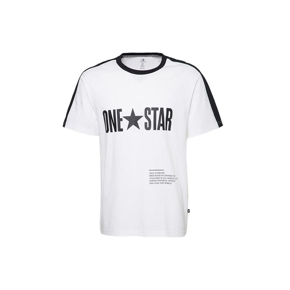 Converse One Star Panel T-Shirt Asia Sizing White Men s 10016941-A01 L