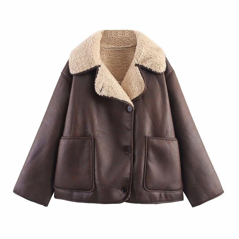 Za Autumn and Winter New Arrivals Women's Clothing Zr European and American Style Fashionable Simple Versatile Casual Reversible Jacket 3548246