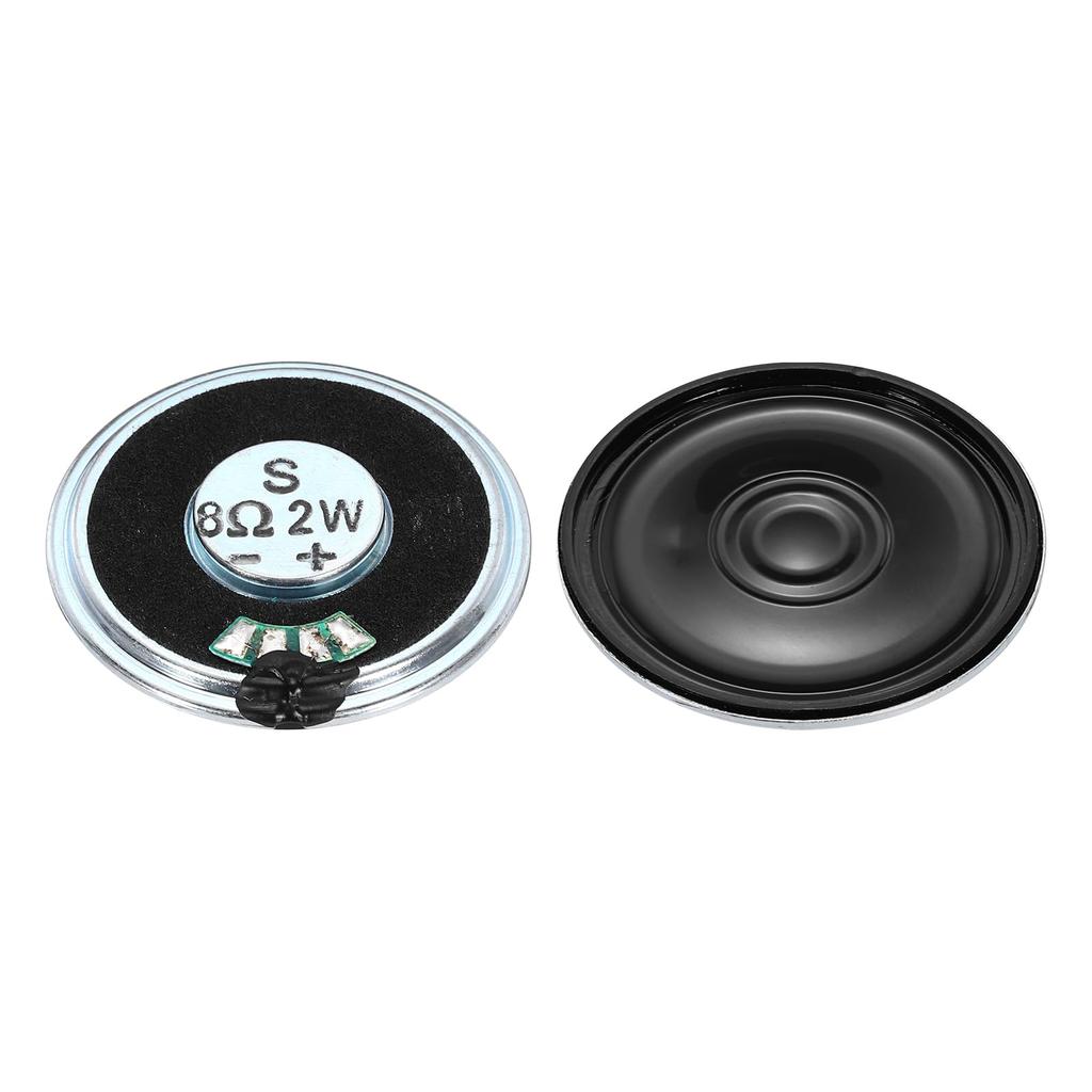 Uxcell 2pcs 2W 8ohm Mini Speakers Metal Shell Round Internal Micro Magnet Speakers Mini Speakers DVD EVD Multimedia Mobile Portable Advertising