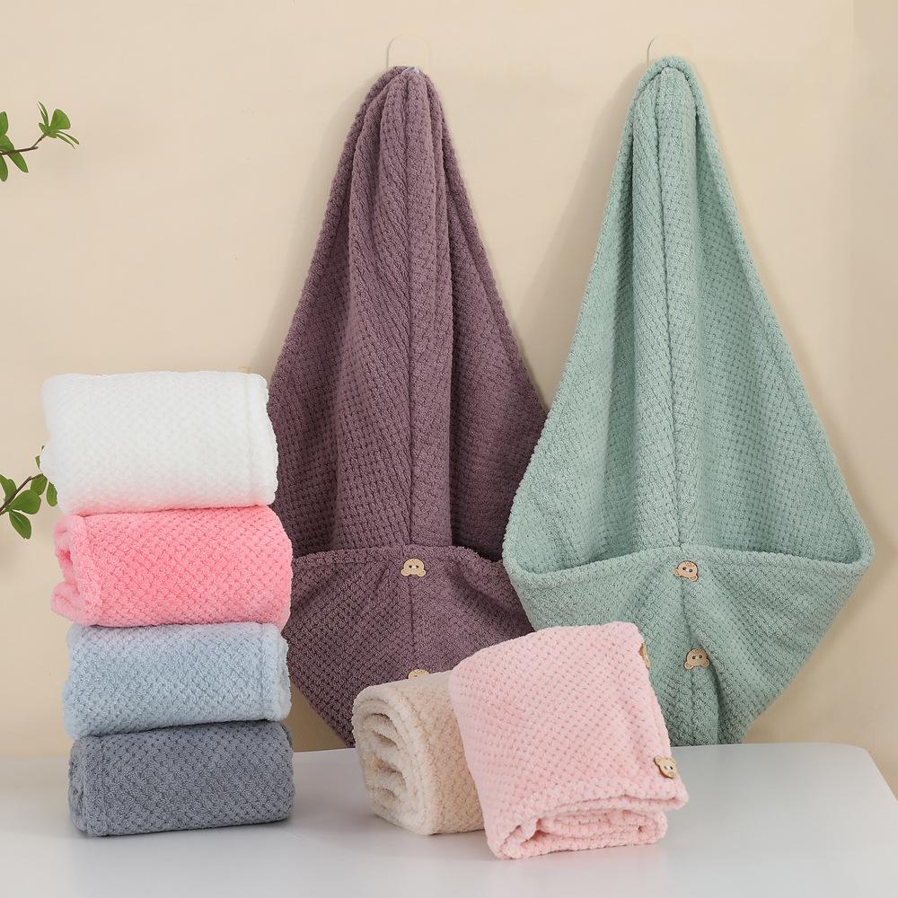 Burlap Quick-Dry Double-Layer Hair Wrap Towel - Water-Absorbent Bath Cap for Women