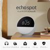 Echo Spot (2024) - Smart Alarm Clock with Alexa, Vibrant Sound | Glacier White