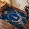 Brighton & Hove Albion Football Print Crystal Velvet Rug, Comfortable Water Absorbent Non Slip Indoor Floor Carpet