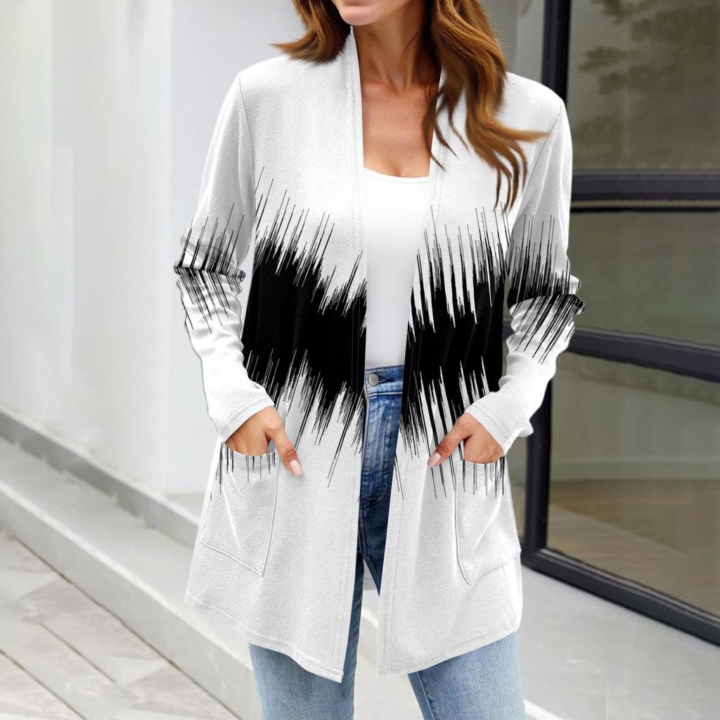 Damen Leichte Strickjacken Offen Vorne Langarm Lässig Locker Dünne Strickjacken Mit Taschen