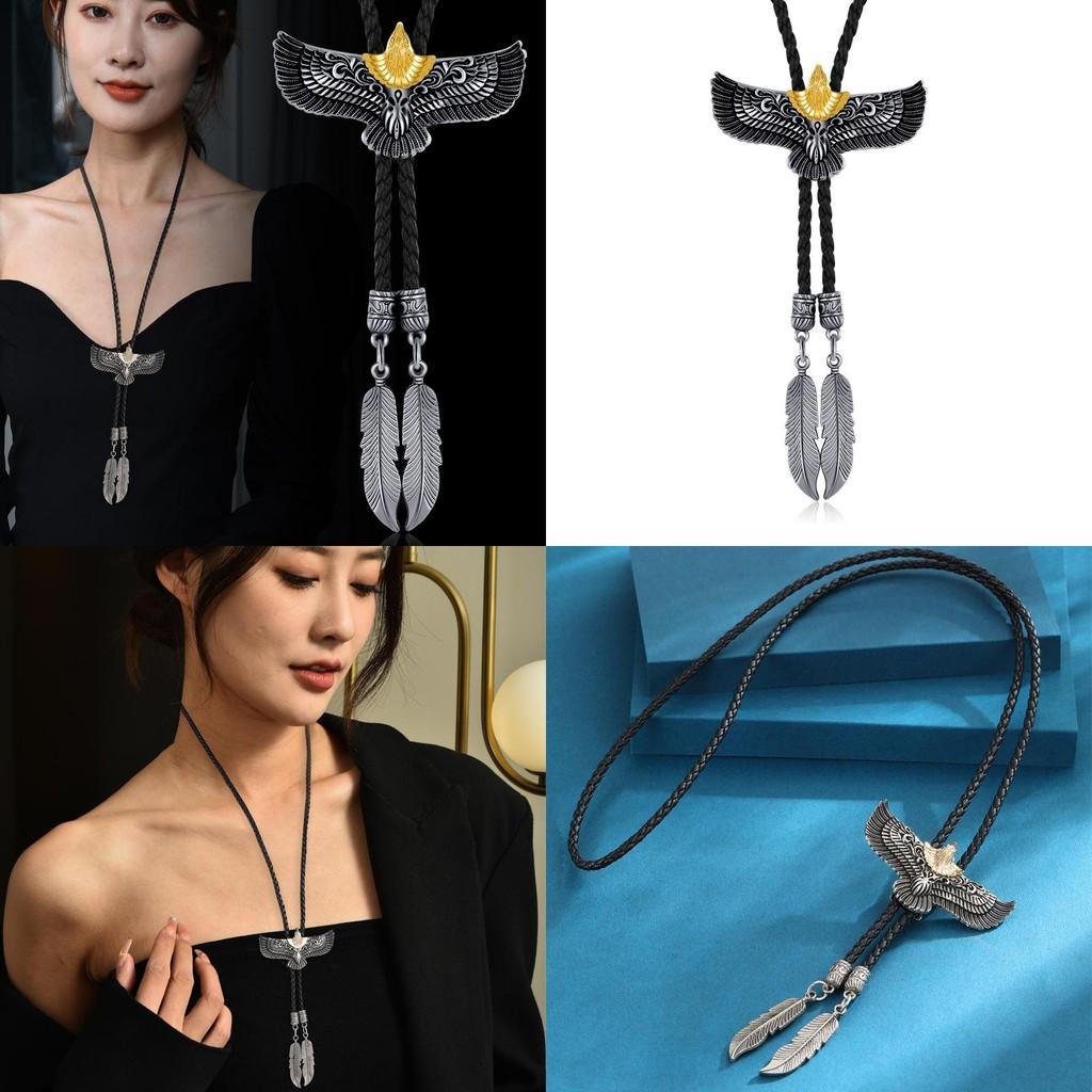Trendy Western Bolo Tie With Gold Plated Eagle Pendant Ideal For Cowboy And Cowgirl Outfits