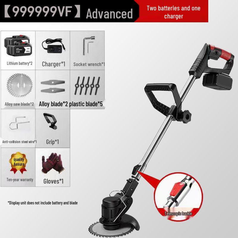 Compact Electric Scythe: Rechargeable Multifunctional Weeder and Lawn Mower with Lithium Battery for Household and Orchard Use.