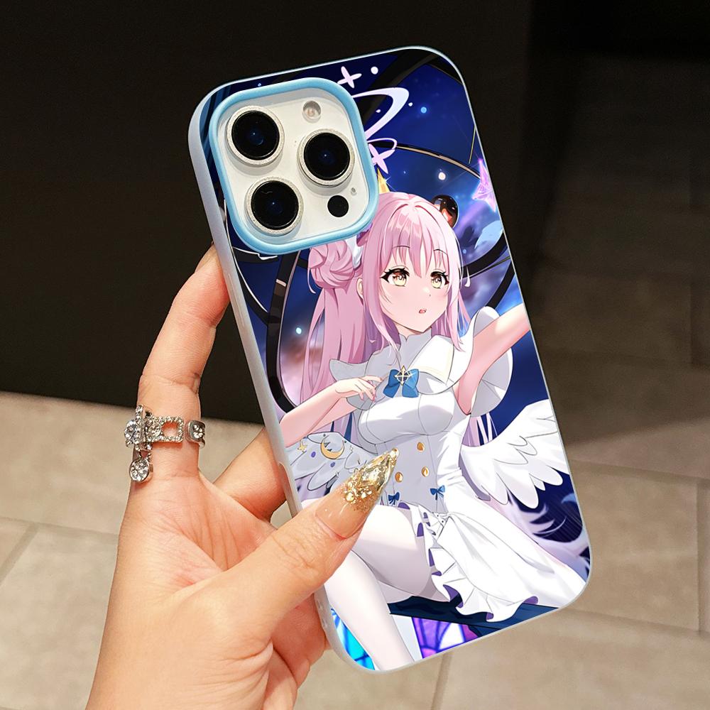 

Blue Archive Misono Mika Jelly Double layer Light Blue Mobile Phone Case for iPhone 17 16 15 14 13 12 11 Air Pro Max Plus iPhone 11