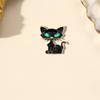 Green-eyed Cat Brooch Brooch Universal Animal Metal Badge Trendy Clothes Bag Scarf Accessories Brooches Pin