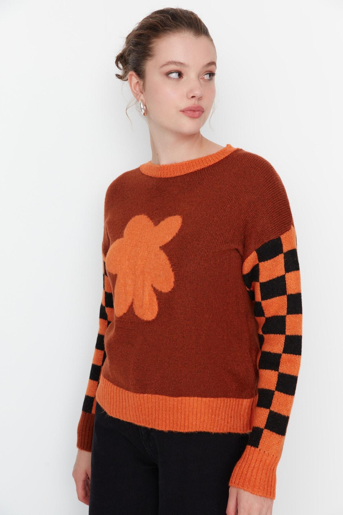 

Свитер - Коричневый - Классический крой