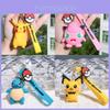 Entzückender Pikachu Silikon-Schlüsselanhänger Niedliches Kreatives Pokémon Charakter Hängeaccessoire