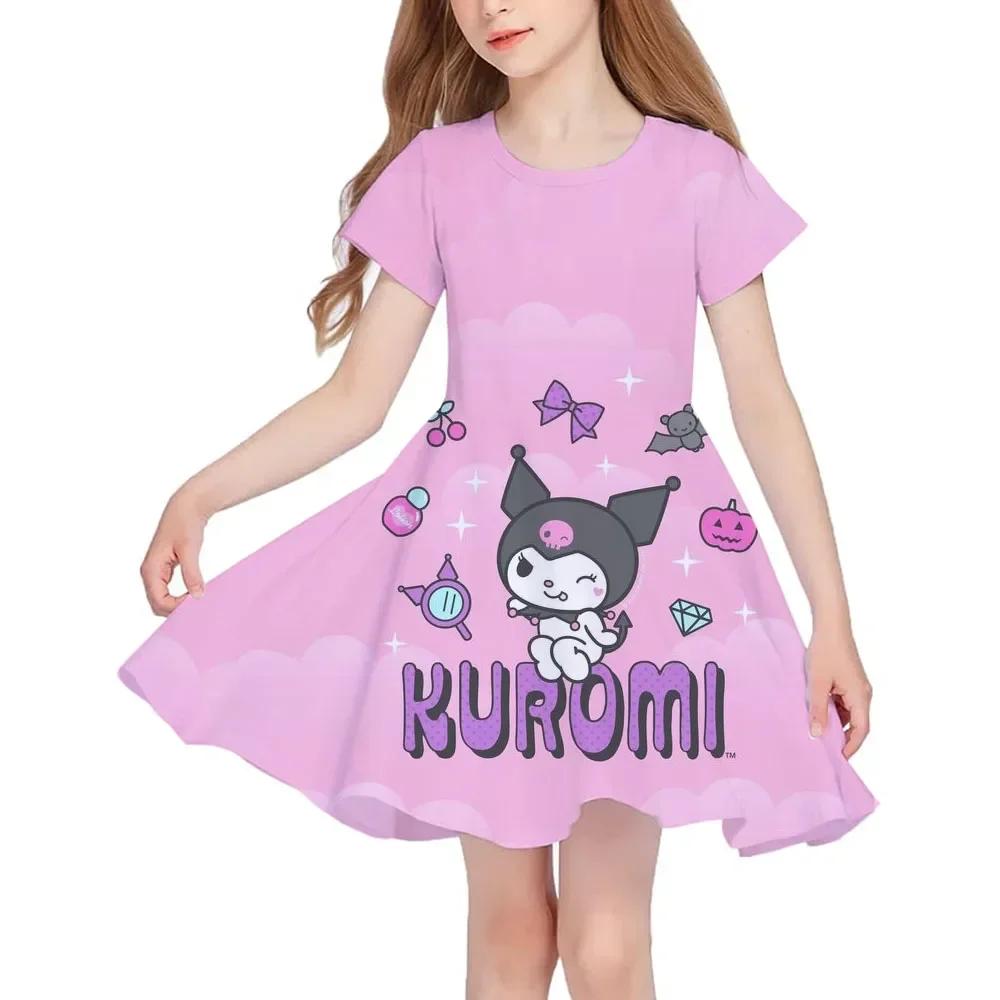 Summer New Children's Clothing Hello Kitty Printed Sleeveless Dress For 3-14 Year Old Girls Casual Breathable Princess Dress2025