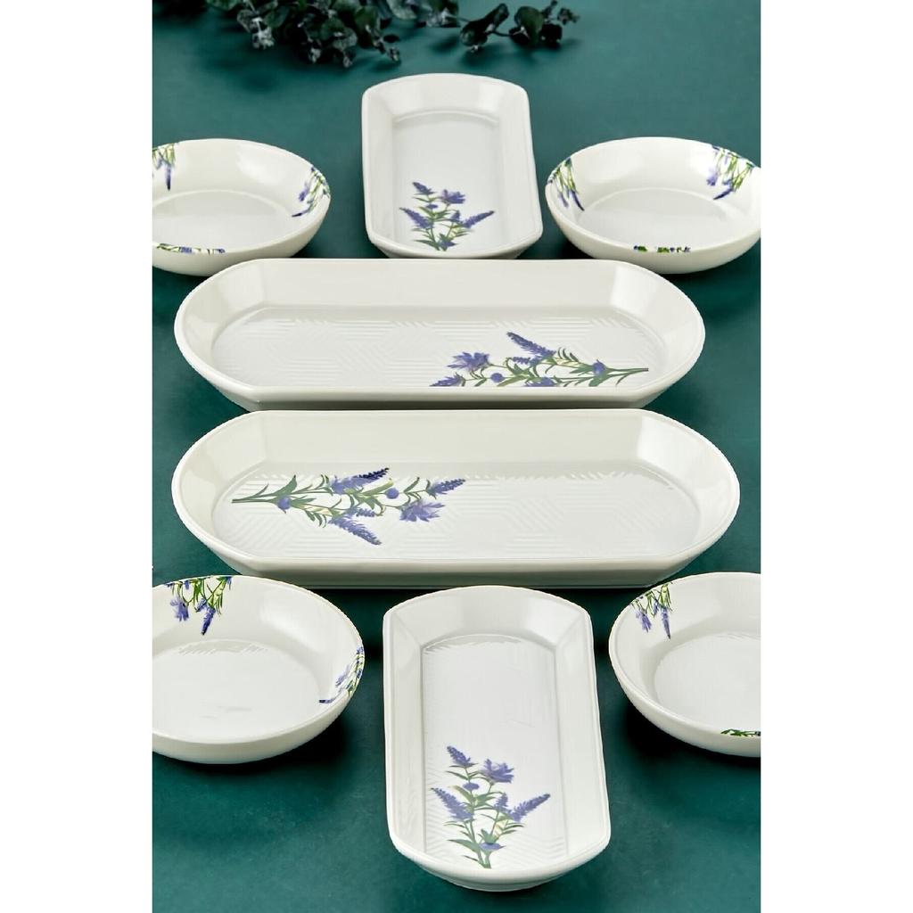 Luxury Ceramic Tile Authentic Clear 14 Piece Breakfast Set For 6 People