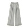 Rough edge tassel washed cotton pants women's spring and summer new small wide-leg pants high waist nine-point straight pants