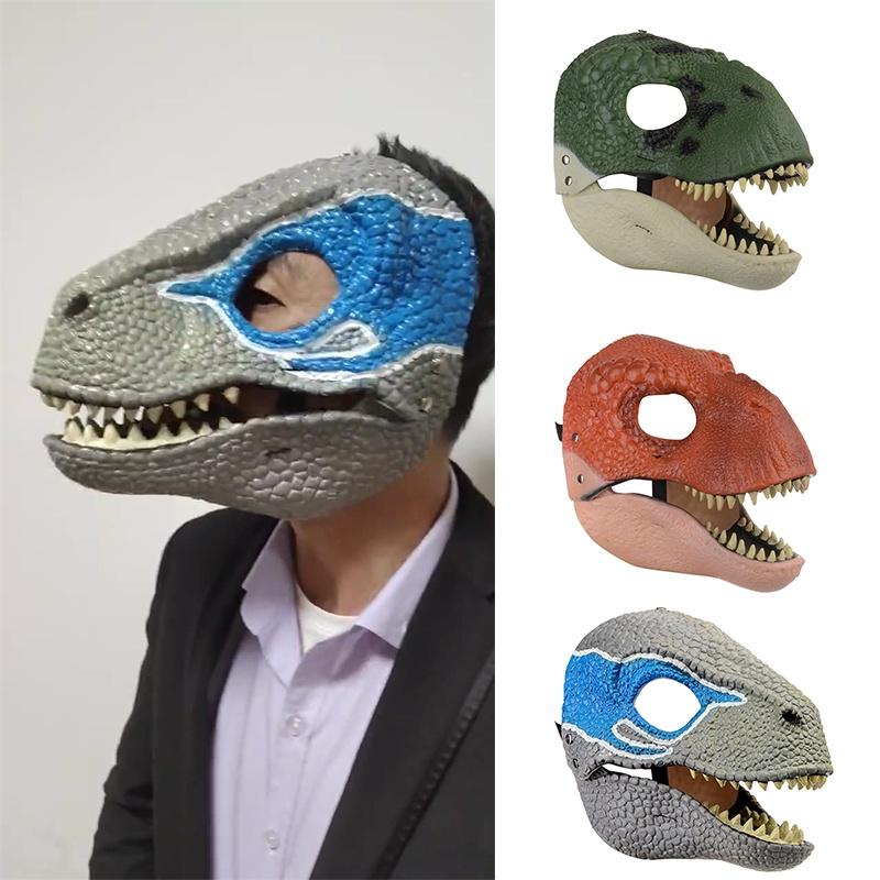 Halloween Christmas Dinosaur Mask Realistic Skin Texture Moving Mouth
