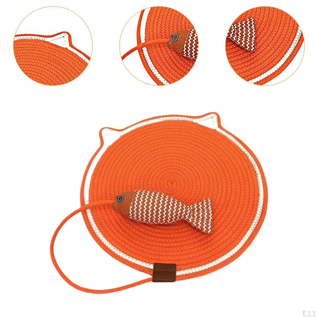 Cat Scratch Mat Floor Scratching Pad with Fishy Ball Horizontal for Carpet