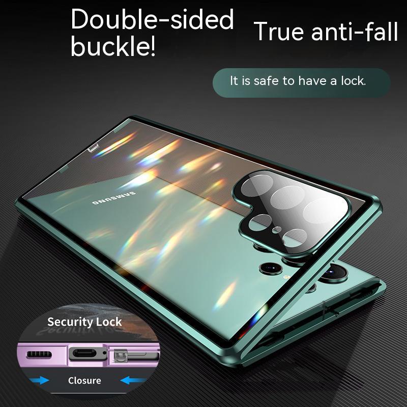 360 Full Lens Protection Metal Magnetic Double-sided Glass Case For Samsung Galaxy S26 S25 S24 S23 FE S22 Ultra Plus Snap Lock Phone Cover