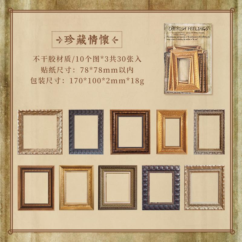 

Vintage cut film hand tent sticker bag with traces of time Handheld material stickers border creative stickers