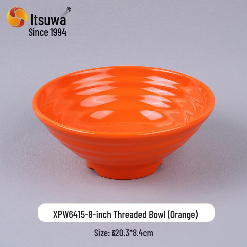 WUHE 8-Inch Threaded Melamine Noodle Soup Bowl