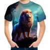 Summer Round Neck Cartoon Animal Pattern 3D Printed Top Fashionable Casual Short Sleeved Children's Boy T-shirts
