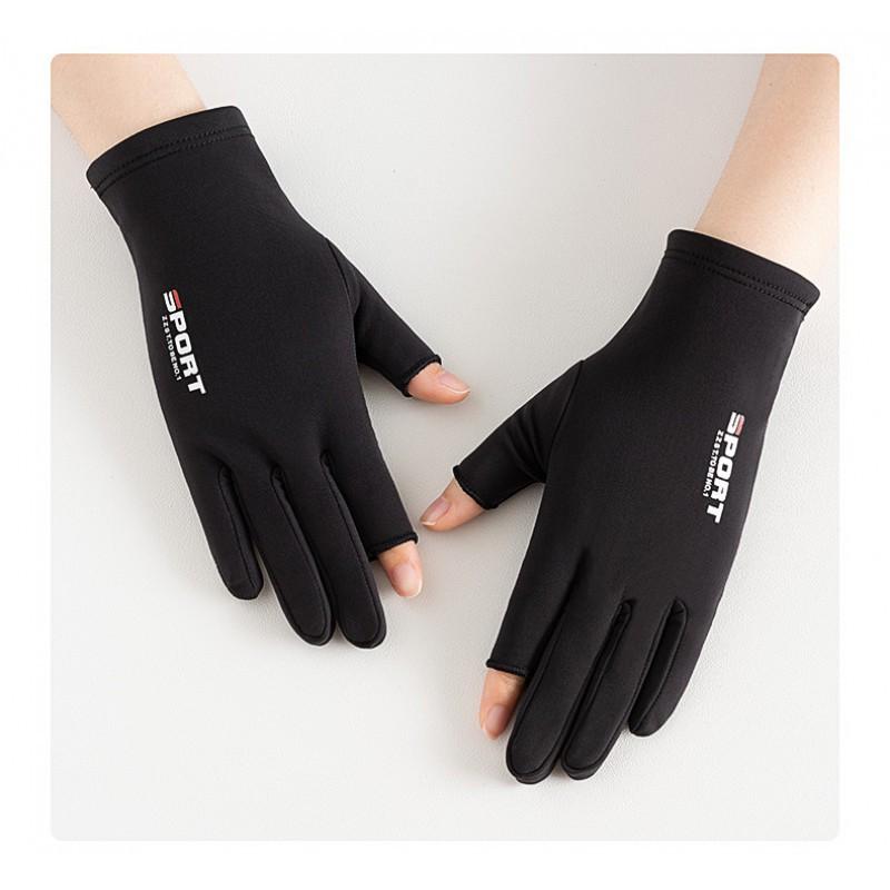 Ice Silk Cycling Gloves Mountain Biking Running Hiking Climbing Outdoor Sports Touchscreen Compatible Lightweight Breathable Anti-Slip