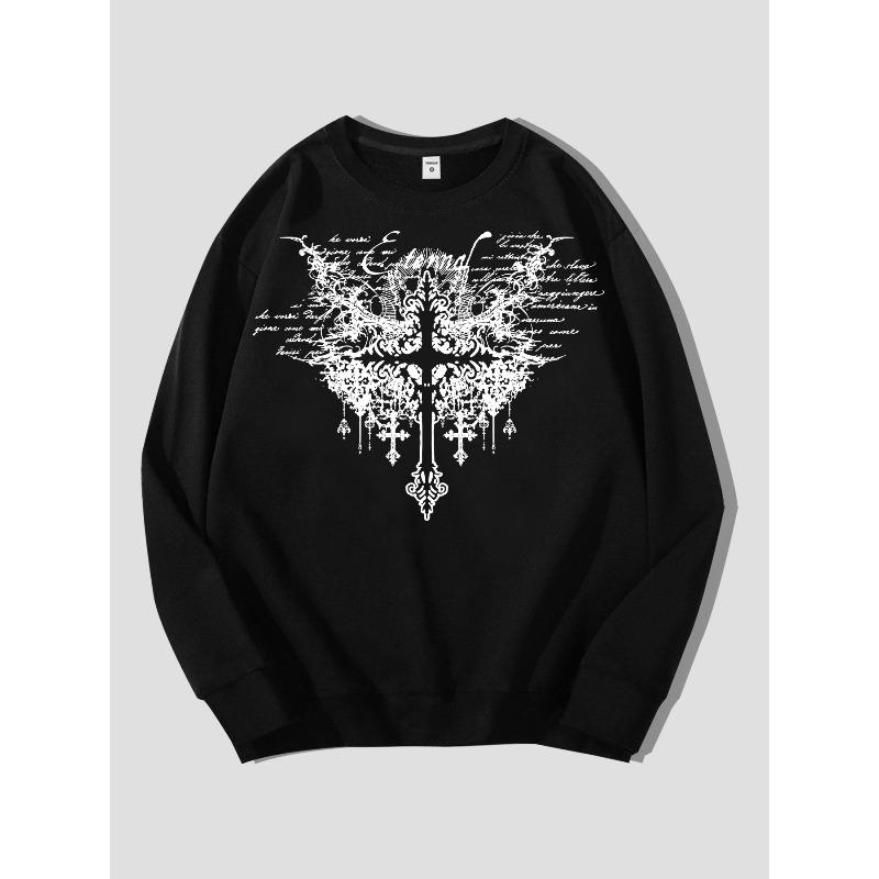 Y2K Gothic Style Print Casual Sweatshirt